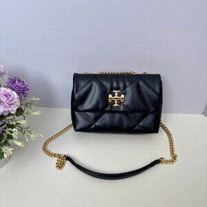 Tory Burch diamond grid black gold chain bag shoulder crossbody bag